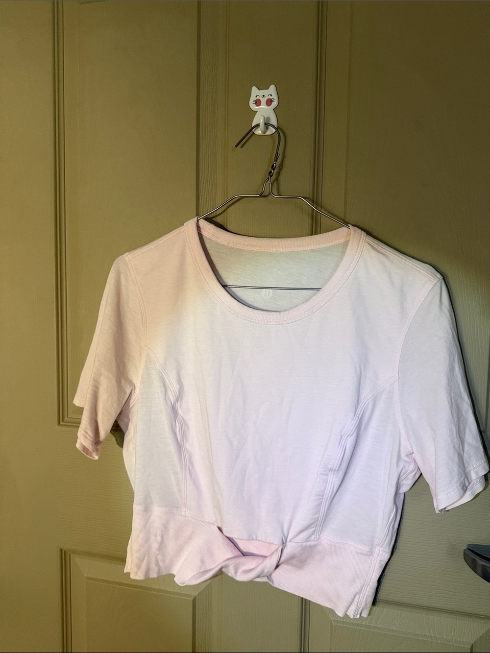 Lululemon light Pink Knot Front Short Sleeve Top
